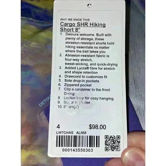 Lululemon Women's Cargo SHR Hiking Shorts 8" 4 Altered Nature Multi Carabiner - Picture 11 of 13